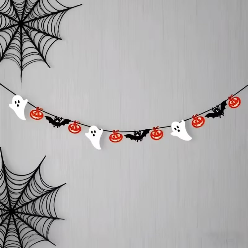 Halloween Felt Party Banner Flags, Indoor And Outdoor Party Set