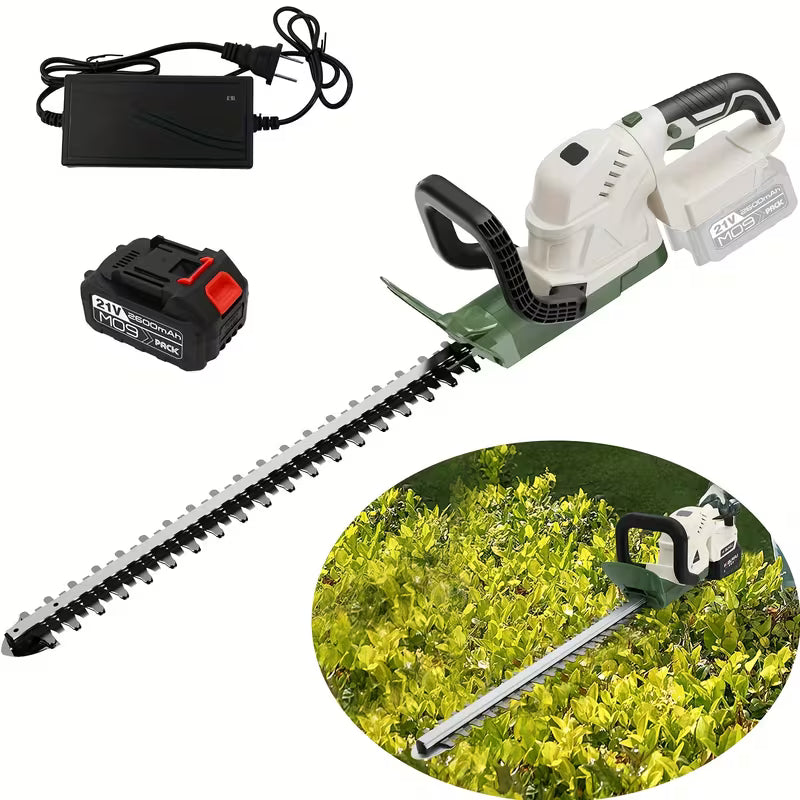 21V Cordless Electric Hedge Trimmer & Bush with 20-Inch Dual-Action Steel Blade