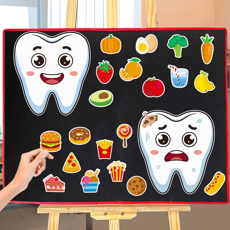 22-Piece Dental Health Cognition Felt Set for Kids