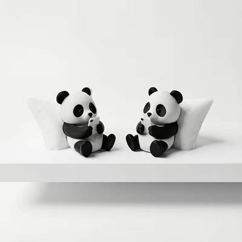 Panda Sculpture Ornament, Creative Animal Model, Desktop Office Decoration, Car Decor