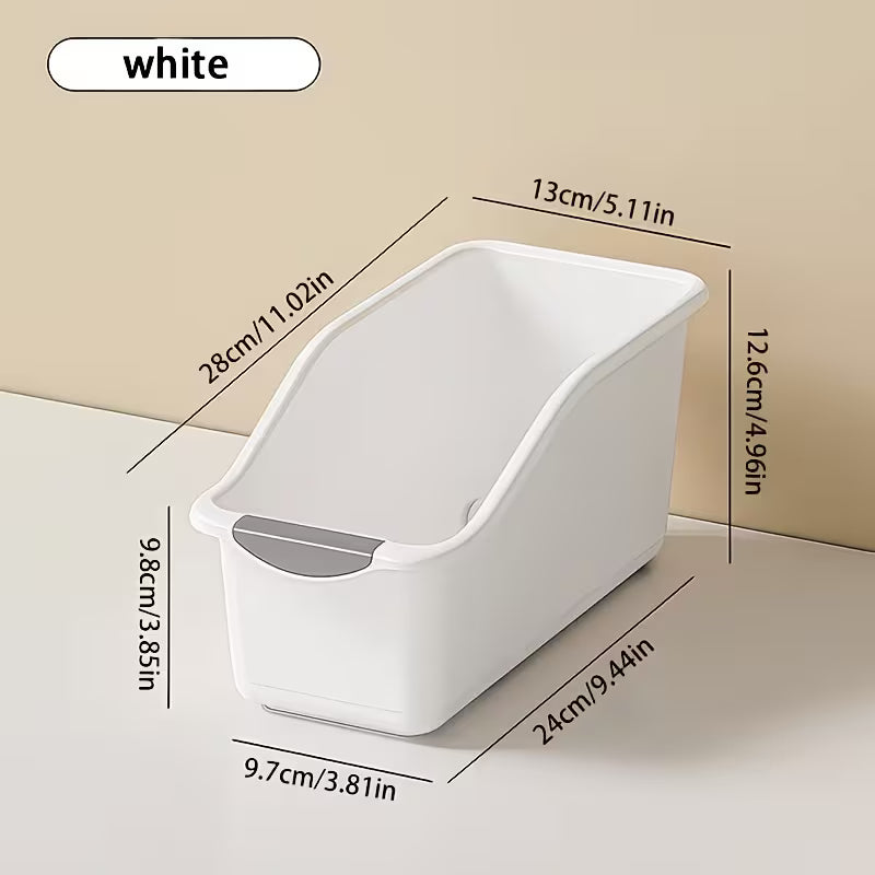 1pc/2pcs Arched Design Storage Box Heavy-Duty Plastic Organizer White Space-Saving Container