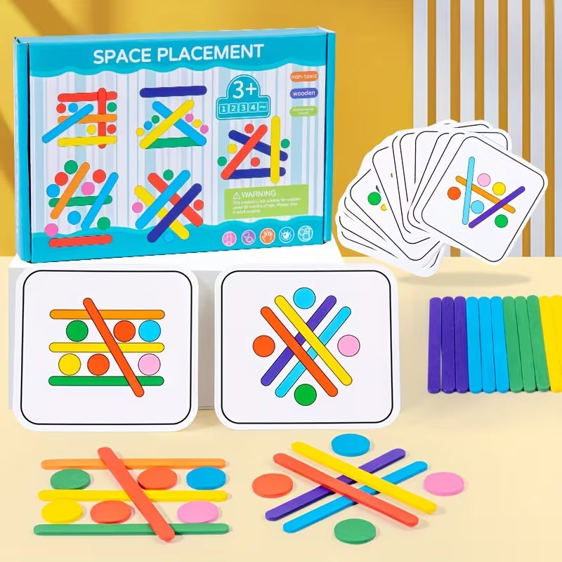Kids Rainbow Stick Puzzle Toys Color Sensory Logical Thinking Matching