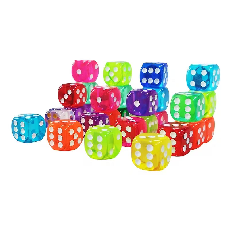 25-Piece Vibrant 14mm Acrylic Dice Set