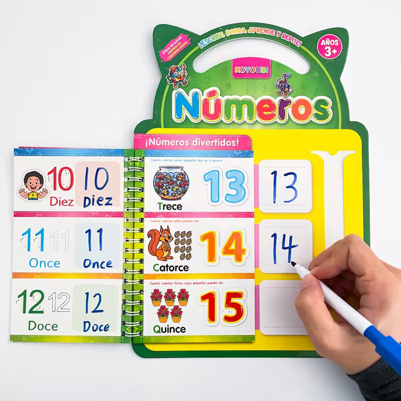 Reusable Spanish Numbers Writing & Matching Activity Book