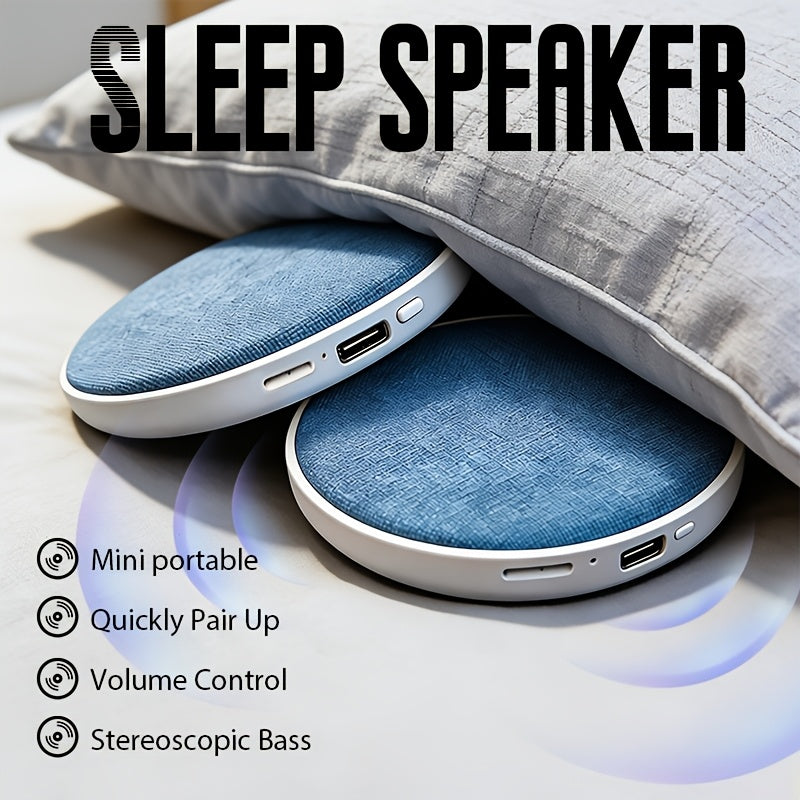 Sleep Headphones Pillow Speaker, Under-Pillow Bone Conduction Wireless Speaker, White, White