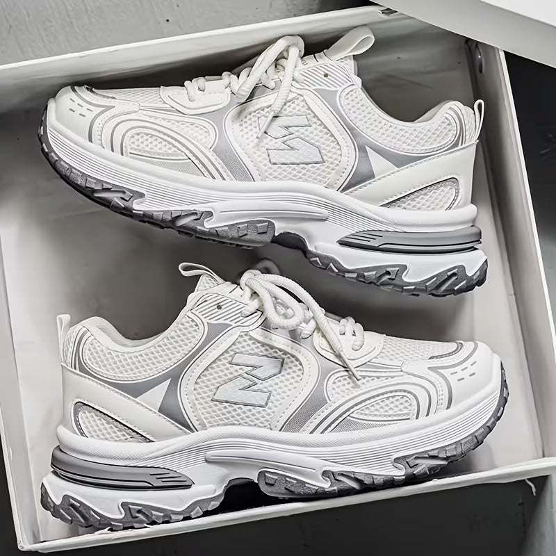 Men's Dad Shoes, Mesh Breathable Platform Sneakers, Retro Casual Running Shoes