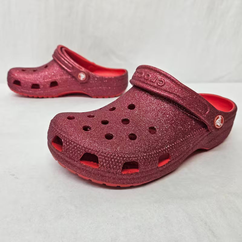 Crocs Classic Glitter Clog Red Women's 205942-6ZR