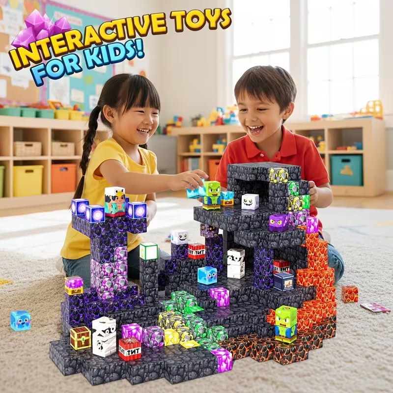 Magma Volcano Cave World Magnetic Building Blocks