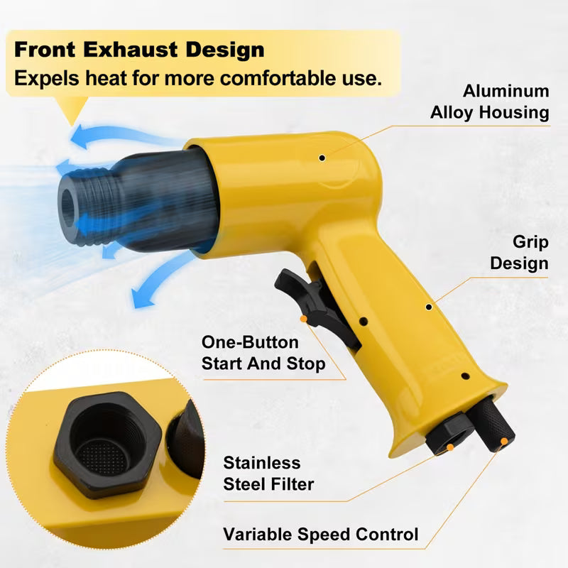 46pcs 150 Type Pneumatic Impact Tool Set, Multifunctional Rust Removal Tool with Additions