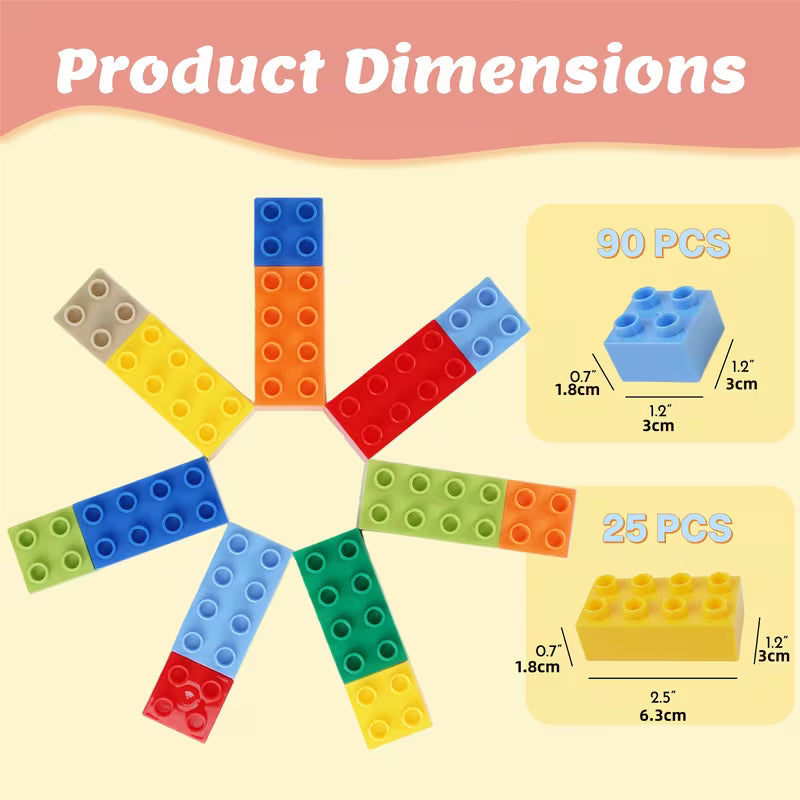 115-Piece Set of Large Granule Basic Building Blocks