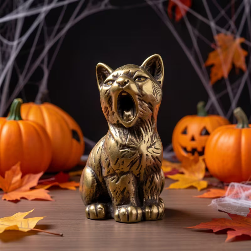 Collectible Figurines, Halloween Decorative Kitten Statue