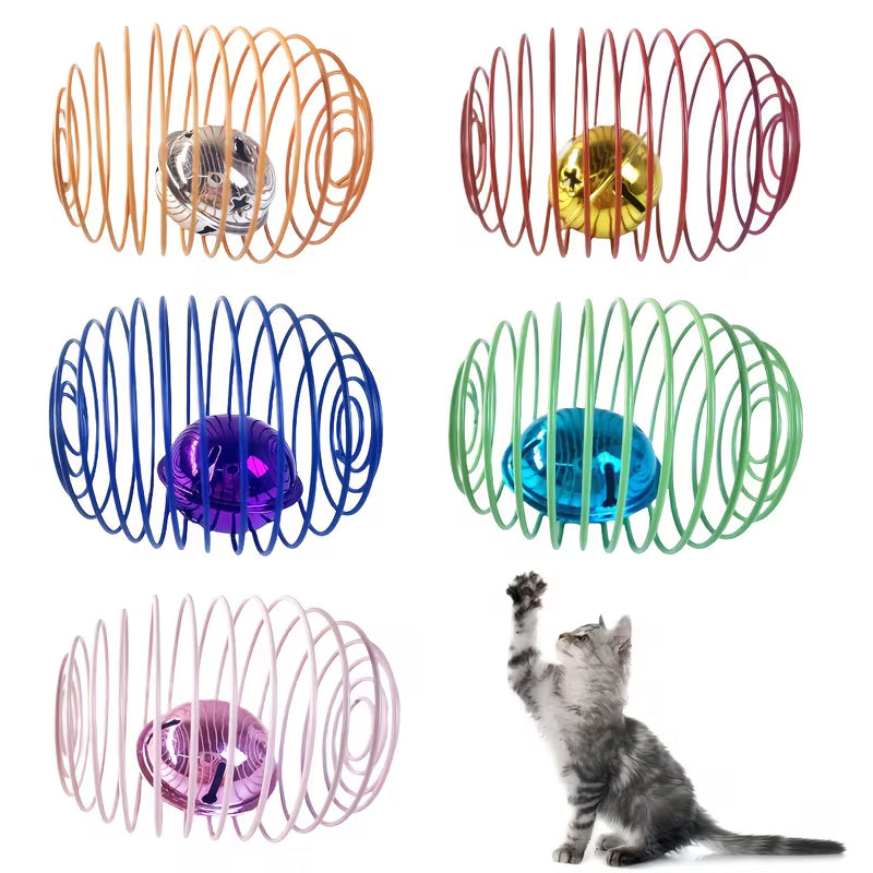 3pcs/6pcs Random Color Cat Toy - Spherical Spring Cat Toy Set, Random Color