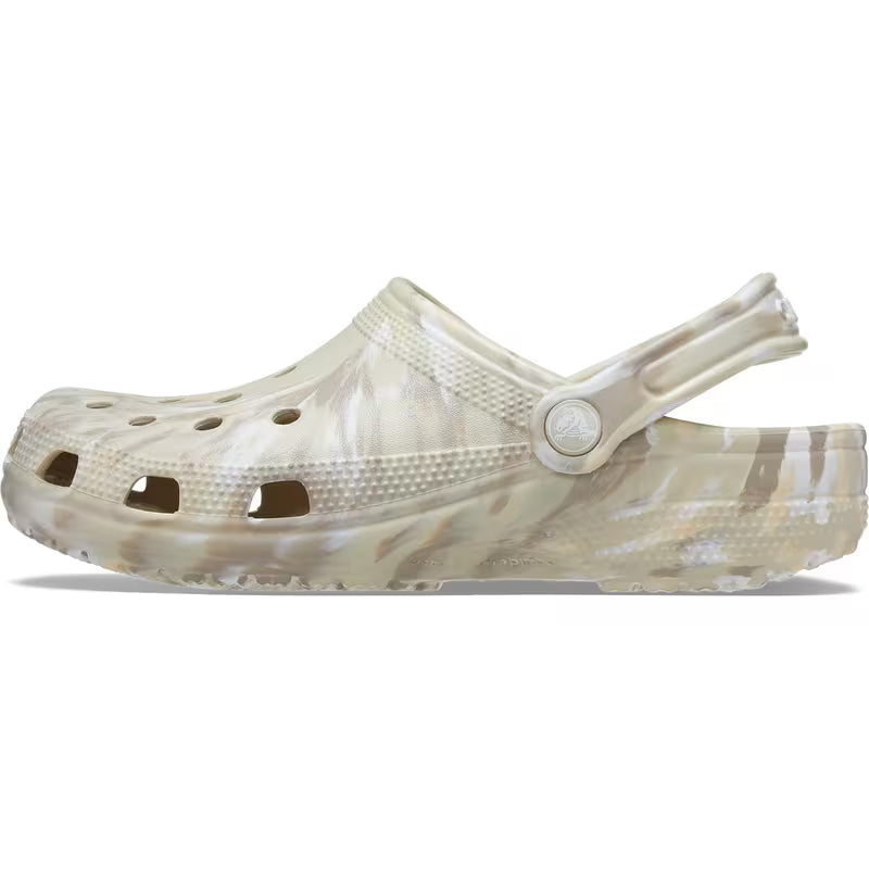 Crocs Unisex-Adult Classic Marbled Tie Dye Clog, Bone/Multi, 5 Men/7 Women