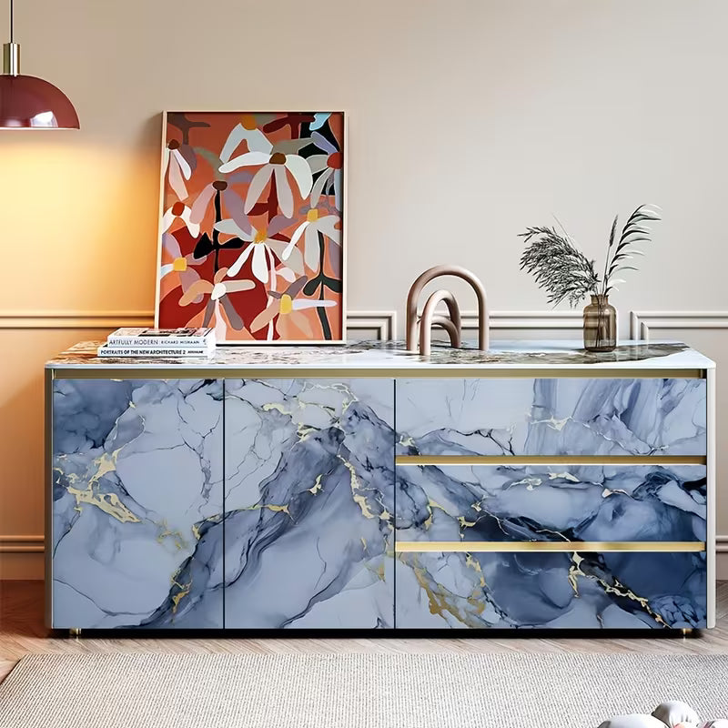196.85inch Roll of Marble-Like Self-Stick Vinyl Wallpaper