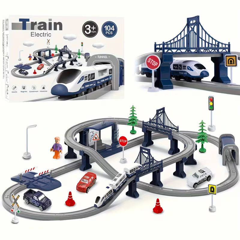 Electric Train Track Set-educational Railway Playset for Kids Ages 3+