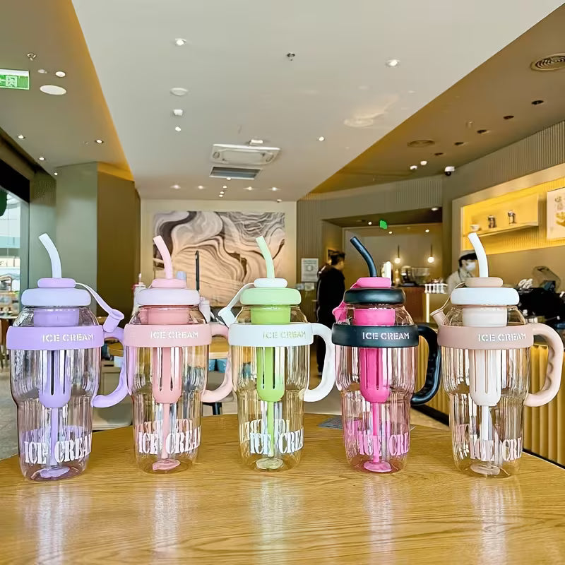 3pcs Set - Cup Lid + Cup Body + Filter, 40.58Oz Leak-Proof Portable Sports Water Bottle