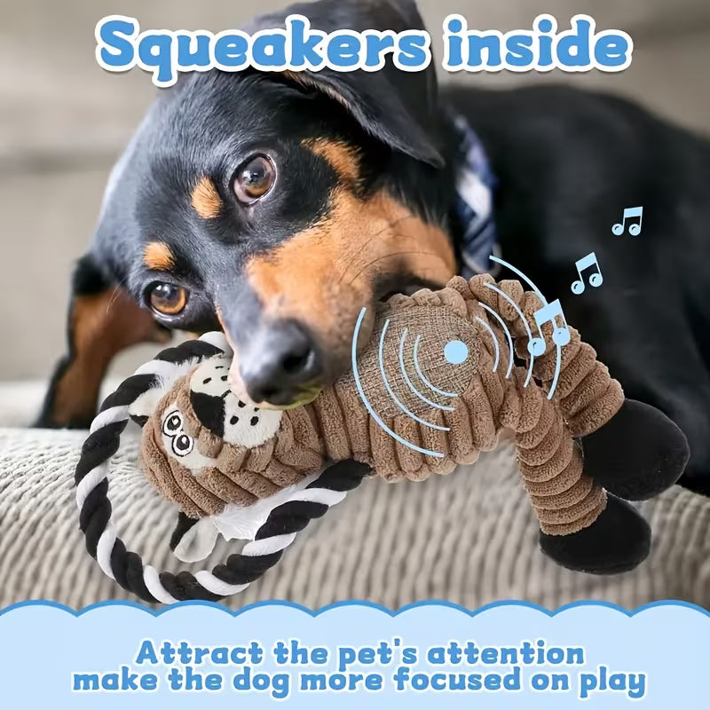 Squeaky & Durable Dog Toy Set - Multi-Animal