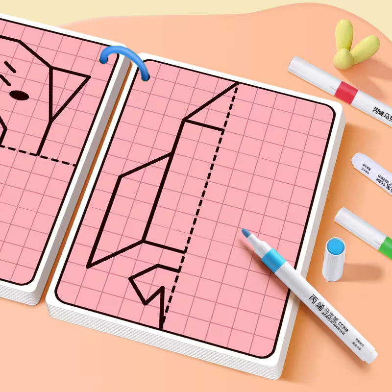 Kids' Fun Half-painting Coloring Book: Kindergarten Drawing