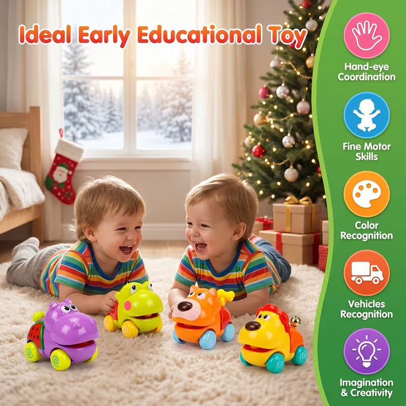 Push Go Animal Car Toys for Toddlers