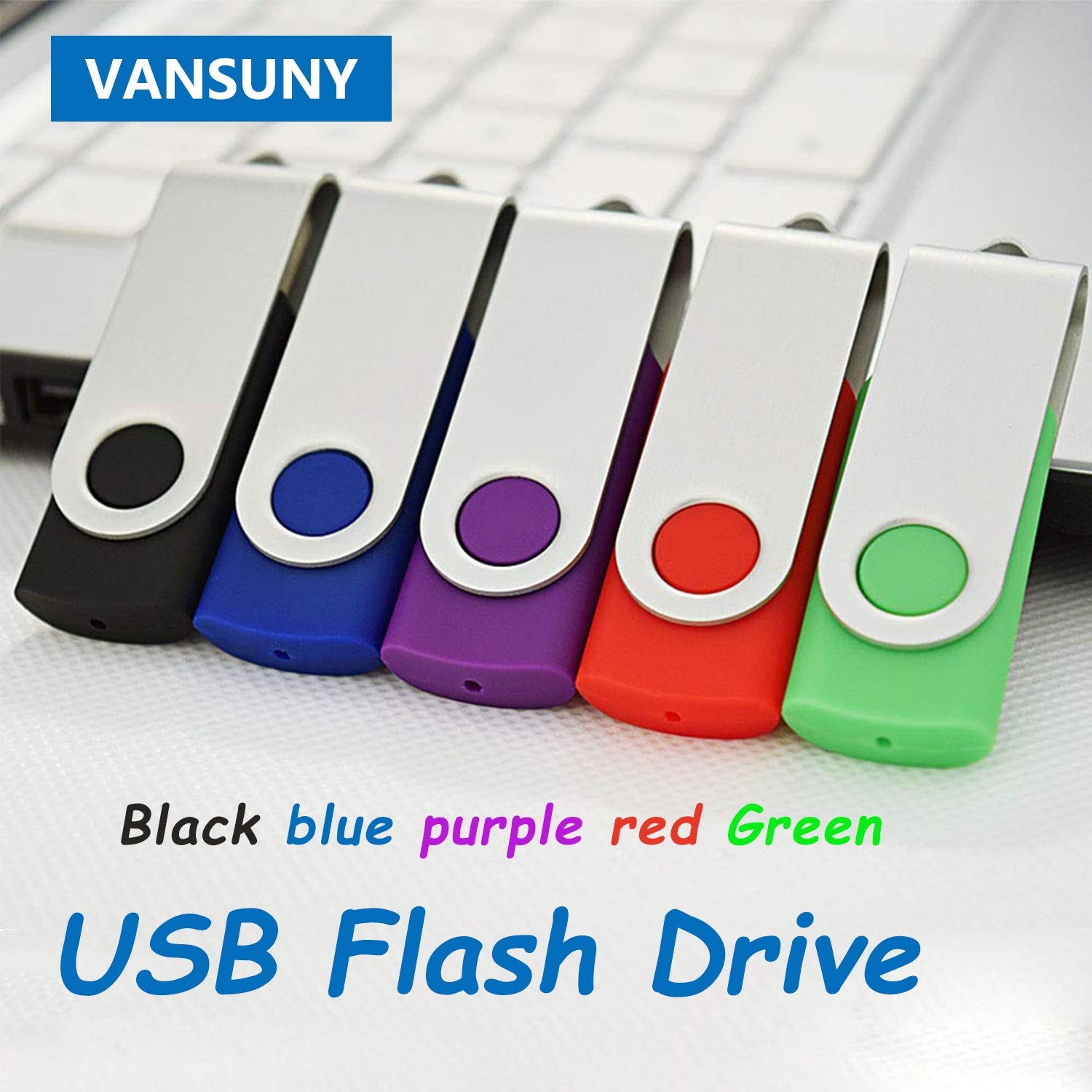 VANSUNY USB Flash Drives Available in 16GB, 32GB, And 64GB, Metal, Black