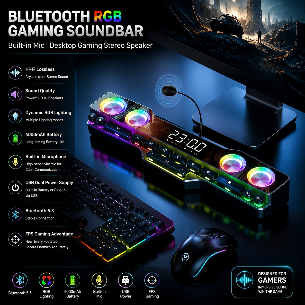 Wireless RGB Gaming Speaker