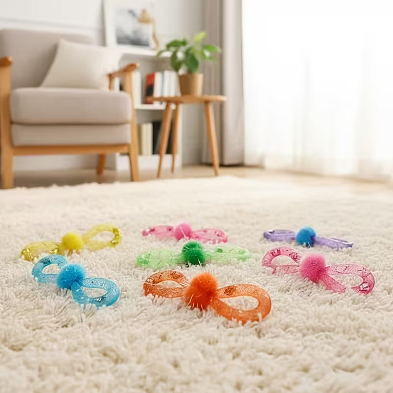 Colorful Bowknot Cat Toys Set