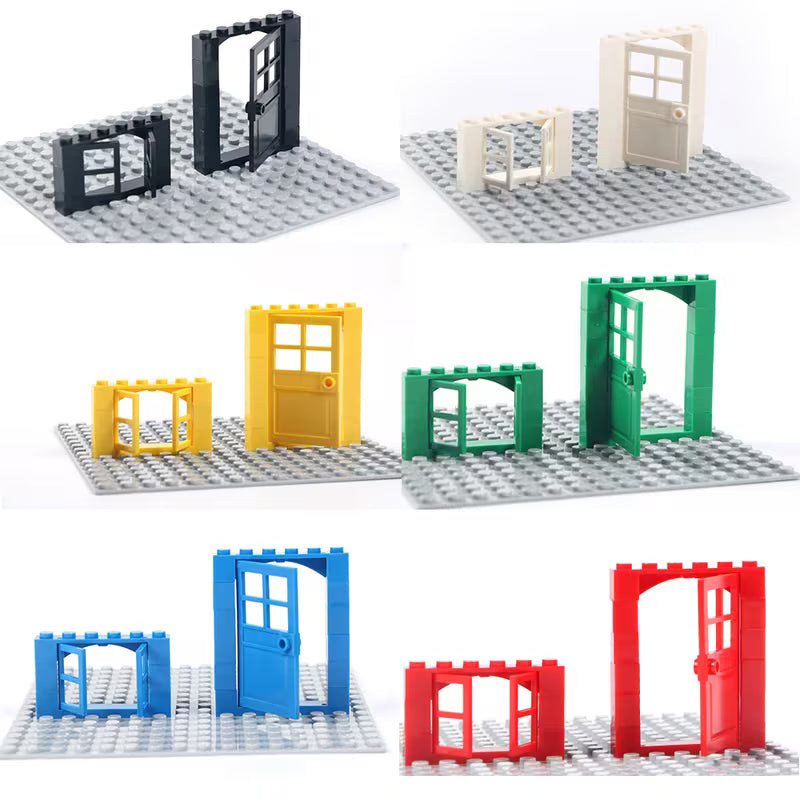 102-Piece Door Window Brick Bulk House Building Blocks Bricks Toys City