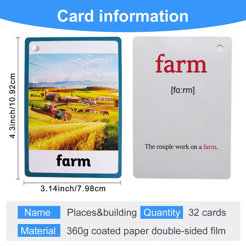 Places Vocabulary Cards for Kids