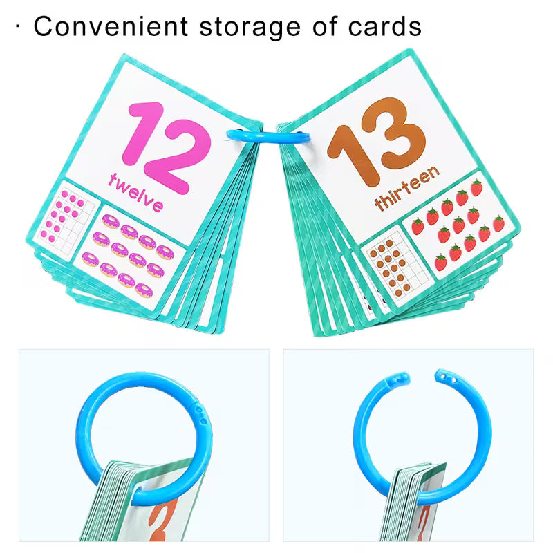 Numbers 1-100 Flash Cards Preschool Kindergarten Youngsters Learning