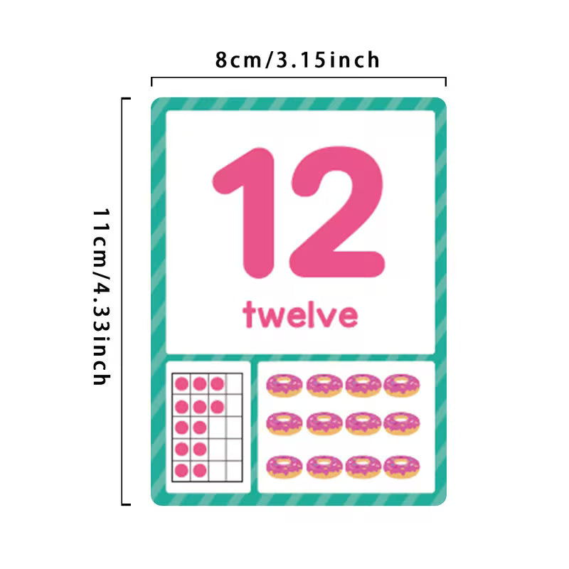 Numbers 1-100 Flash Cards Preschool Kindergarten Youngsters Learning