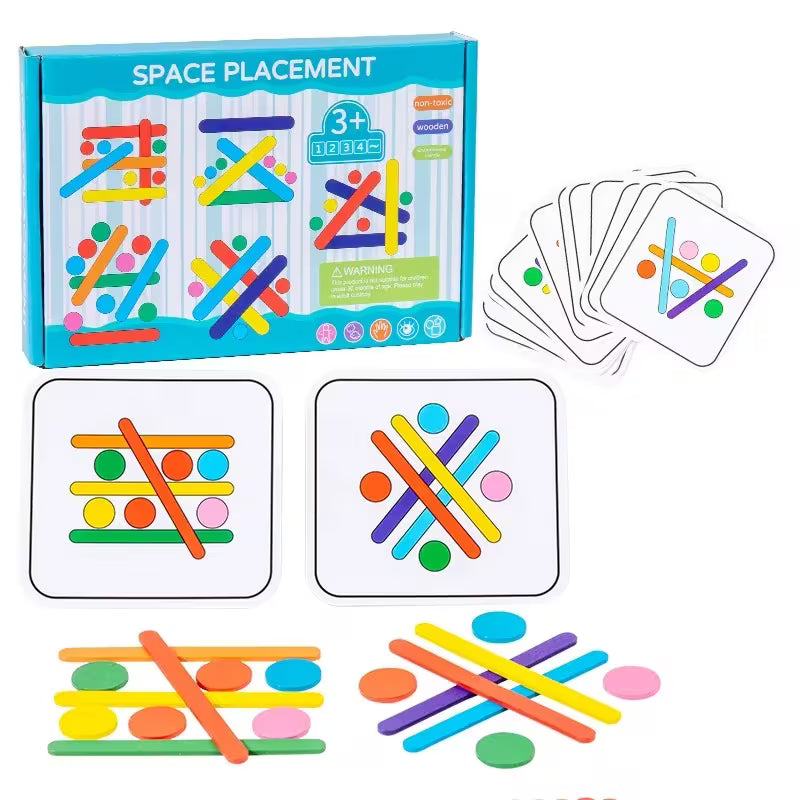 Kids Rainbow Stick Puzzle Toys Color Sensory Logical Thinking Matching