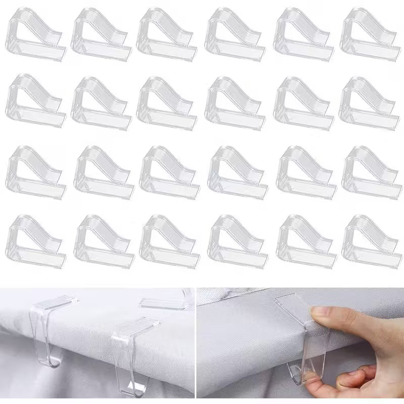 Clear Plastic Tablecloth Clips - 8/16pcs Tablecloth Fixtures - Transparent Set, Plastic