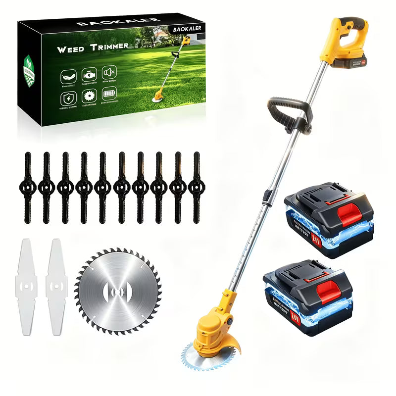 Lightweight 21V Cordless Electric Grass Trimmer, 11000 RPM Powerful Motor