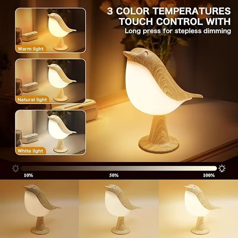 1 Dimmable Touch Bird Table Lamp | Wireless