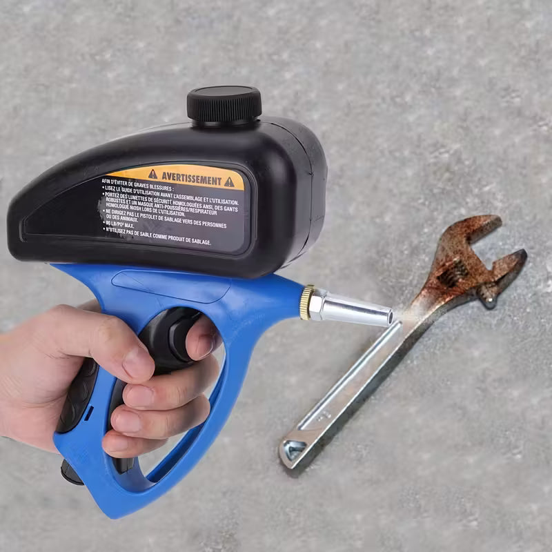 HOTU 1pc Sand Blaster Abrasive Small Nozzle Pneumatic Sandblasting Gun Set, Metal