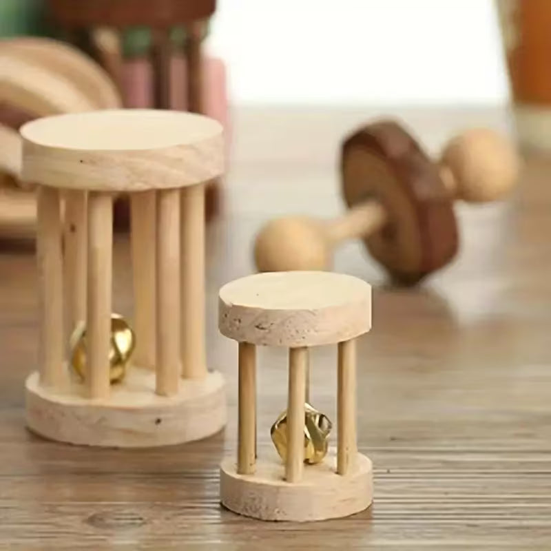 Set Small Pet Toys, Fun and Durable Wooden Animal Toys, Wooden