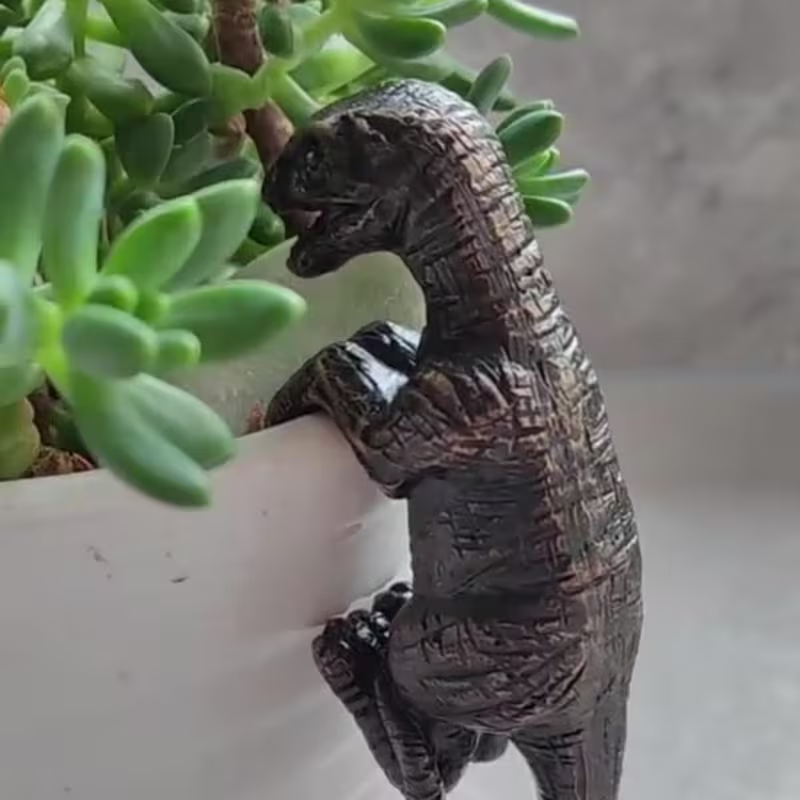 1pc, Dinosaur Sculpture Planter Decoration, Rustic Resin Hanging Ornament, Garden Decor