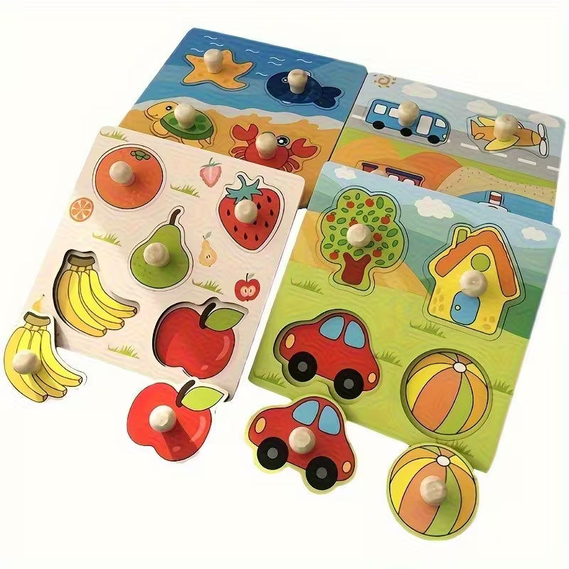 Kids Identification Boards Random Pattern Wooden