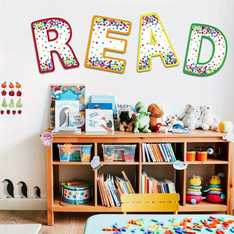 4pcs Frameless Classroom Decorations Reading Poster for Teachers Bulletin Board and Wall Decor