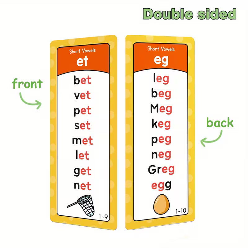 117 Groups Phonics Words Learining Flash Cards