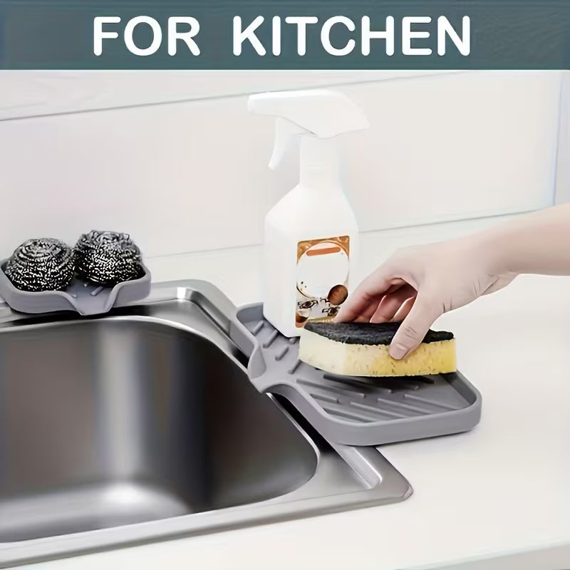 1pc Silicone Kitchen Sink Tray Soap Tray Holder