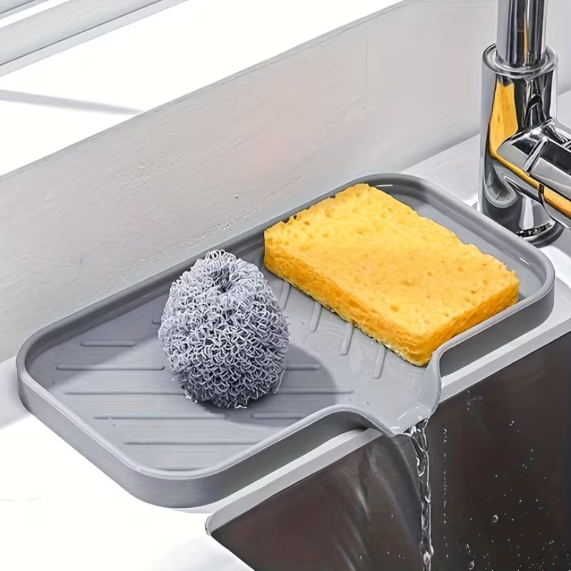 1pc Silicone Kitchen Sink Tray Soap Tray Holder