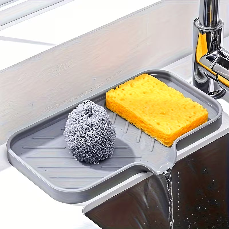 1pc Silicone Kitchen Sink Tray Soap Tray Holder