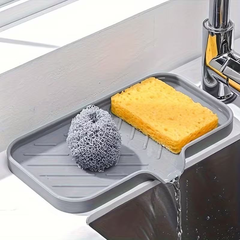 1pc Silicone Kitchen Sink Tray Soap Tray Holder