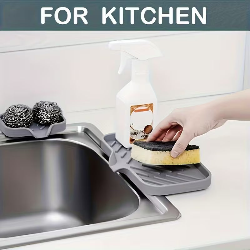 1pc Silicone Kitchen Sink Tray Soap Tray Holder