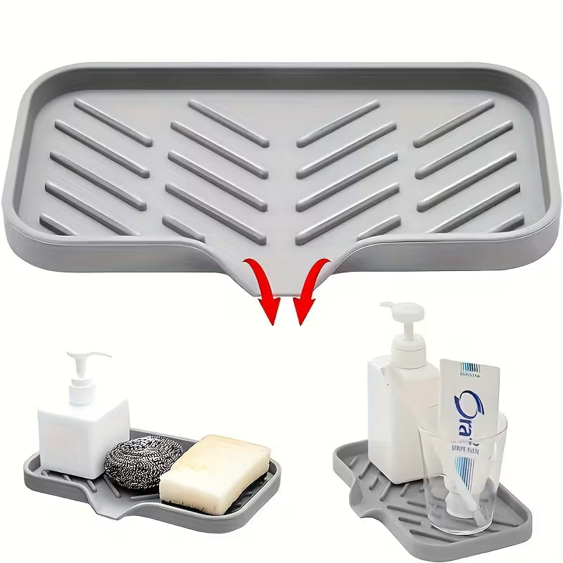 1pc Silicone Kitchen Sink Tray Soap Tray Holder