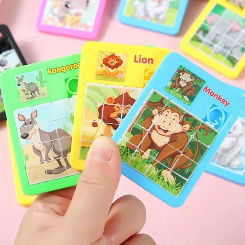 12-Piece Cute Animals Cartoon Jigsaw Puzzle Toys Birthday Party Gifts