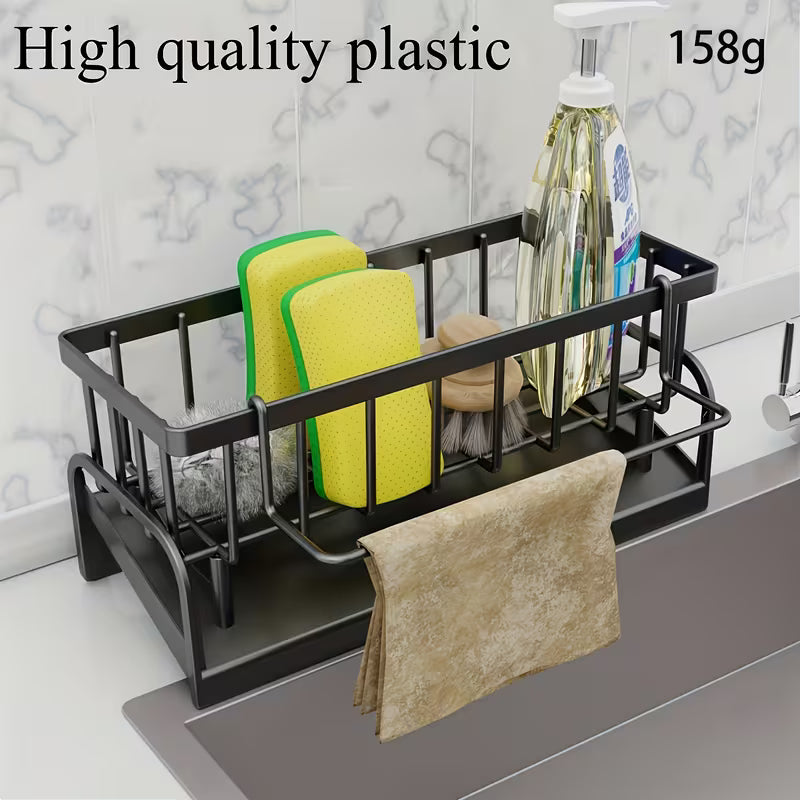 1Set Multifunctional PP Material Dish Cloth And Sponge Holder - Space-Saving, Durable