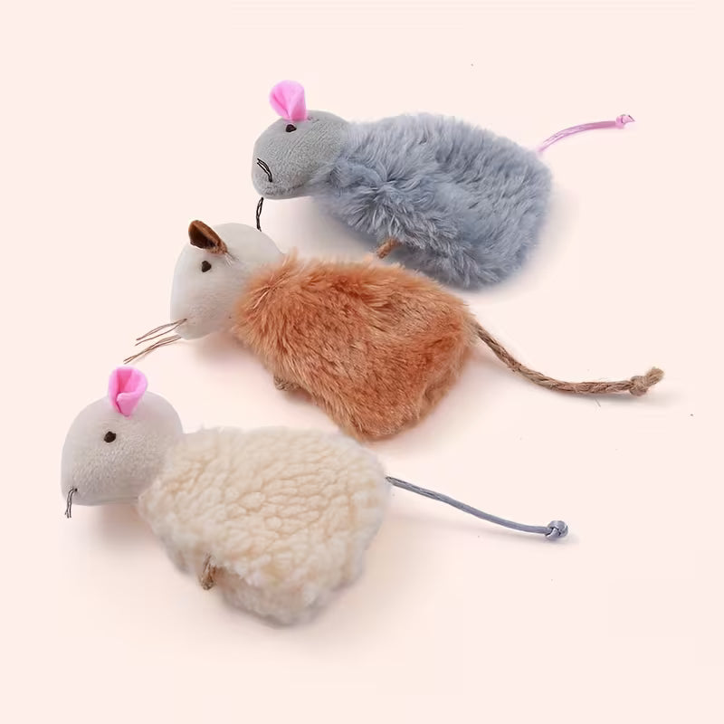 Plush Mouse-Shaped Cat Toy