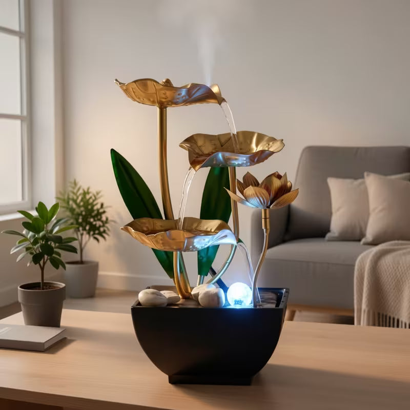 Small Indoor Fountain Automatic Humidifier Desktop Decor for Living Room and Bedroom Relaxation